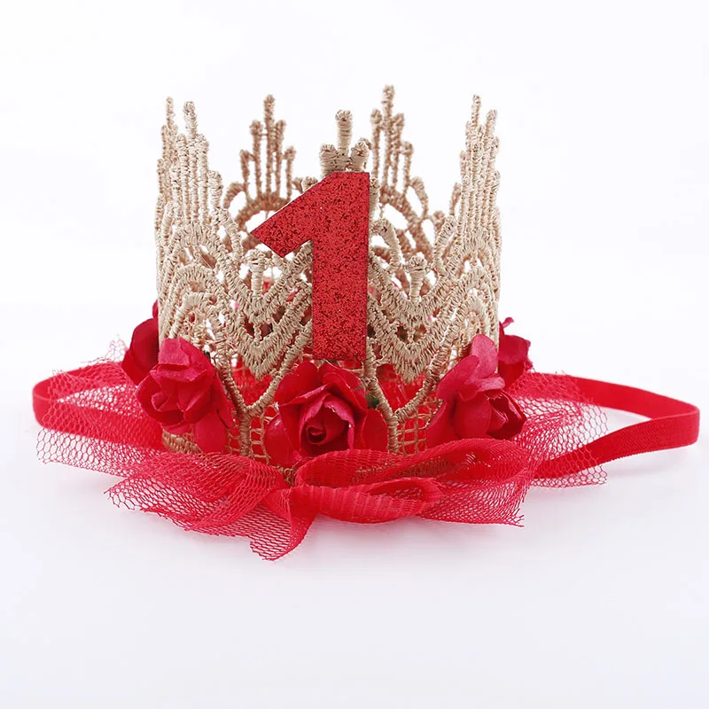 1st Birthday Crown Hat Flower  – Party Hat Cone recenzja i cena
